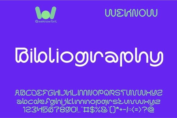 Bibliography Font for Handmade and Craft Projects