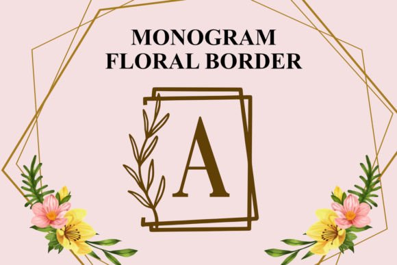 Monogram Floral Border Font for Creative Projects